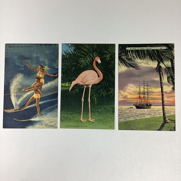 Vtg Postcards Linen Photo Comic Landmark Unposted Florida US Nagasaki 70+ - Picture 9 of 16